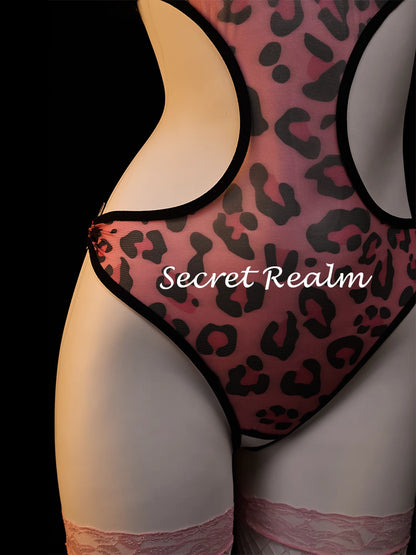 Sexy Maid Pink Leopard Print Set