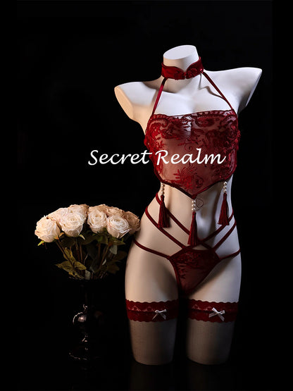 Sexy Lace Bustier & Garter Set