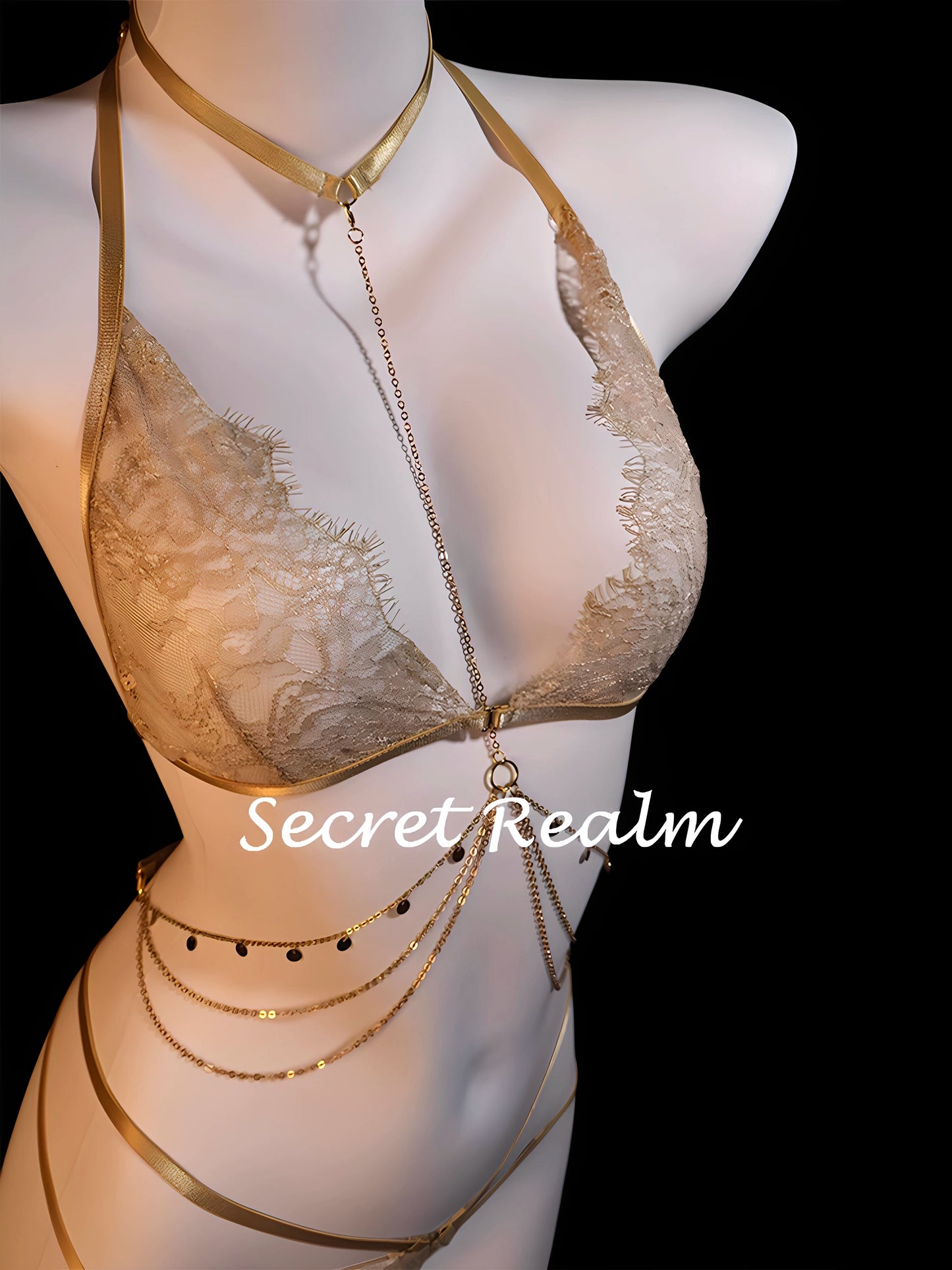 Sensual Lace Lingerie Set with Body Chain