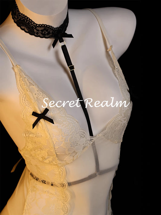 Sheer Lingerie Set with Lace Details