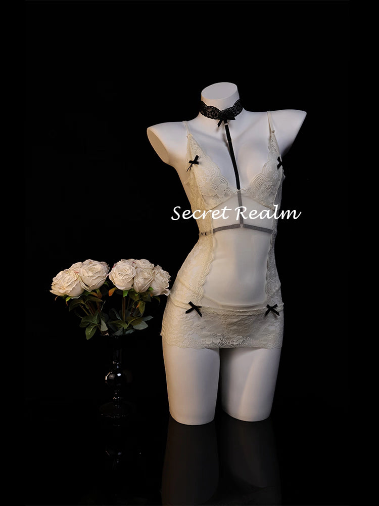 Sheer Lingerie Set with Lace Details