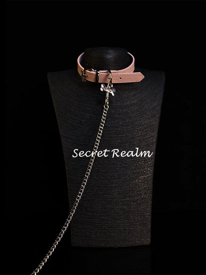 Leather Dog Collar with Bone Charm