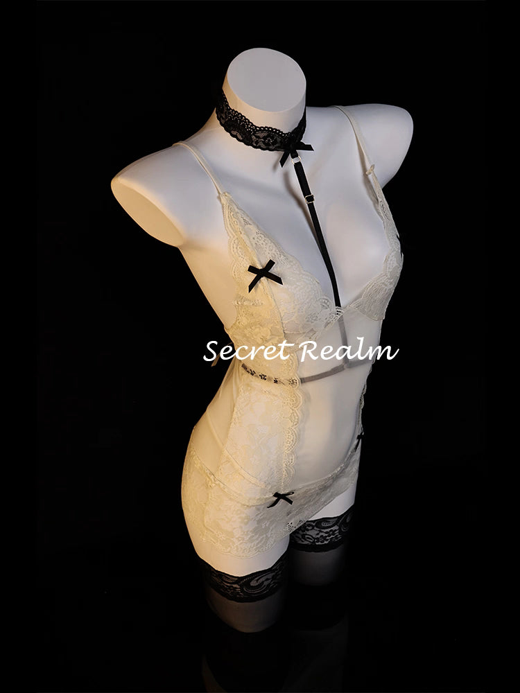 Sheer Lingerie Set with Lace Details