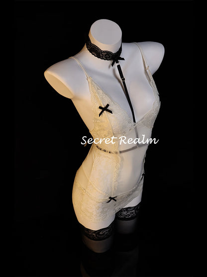 Sheer Lingerie Set with Lace Details